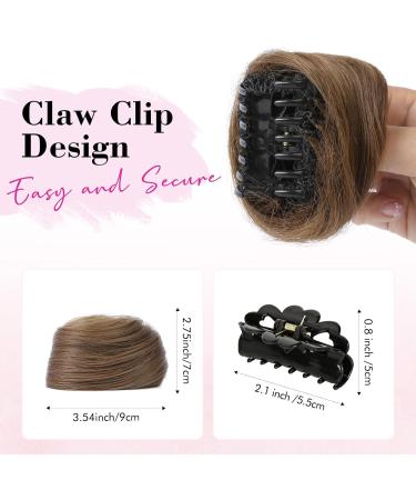 REECHO 2 PCS Mini Claw Clip in Messy & Cat Ears Hair Bun Extensions Wig Accessory Updo Hairpieces for Women Girls (Pack of 2-3" Straight Light Chocolate Brown) Pack of 2 - 3" Straight Light Chocolate Brown - Buy Online on GoSupps.com