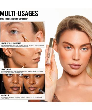 Oulac Hydrating Concealer Makeup | Medium coverage concealer for dark circles | Makeup concealer that nourishes the skin Ivory concealer vegan 3.8ml Ivory (C2) - Buy Online on GoSupps.com