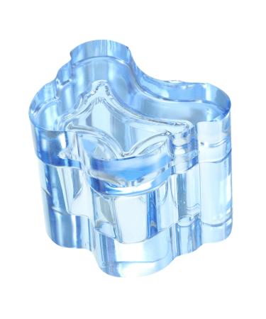 LALADEFIEE Glass Nail Dish Cups With Lids Glass Nail Art Cup Glass Crystal Cup Blue Crystal Glass Glass Nail Dish With Lid