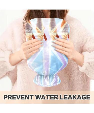 NAANLE Heat Bottle with Ice Cream Design 2L British Flag Hot Water Bottle for Pain Relief & Cold Therapy Large Transparent Warm Steward for Bed Hands & Feet - Buy Online on GoSupps.com