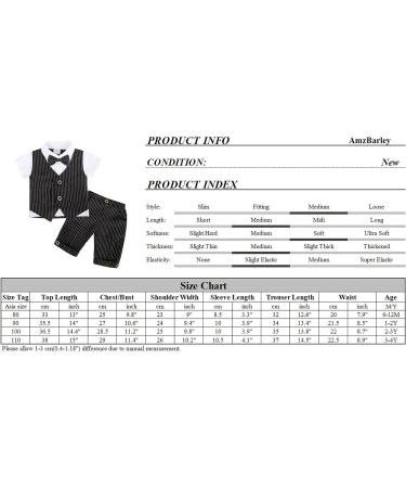 AmzBarley Baby Boys Gentleman Outfit Suit | Kids Tuxedo Romper Set with Bowtie | Black | 3-4 Years - Buy Online on GoSupps.com
