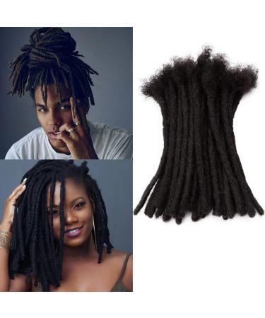 TAOYEMY Dresdlock Extension 8 inch 30 Strands 100% Real Human Hair Afro Kinky Dreadlock Extensions for Man/Women (1B 0.8cm-8inch-30 pieces) 0.8cm-8inch-30 pieces 1B