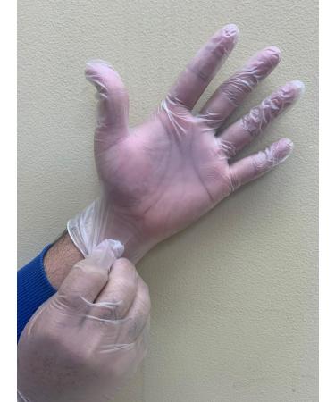 Clear Vinyl Gloves Latex Free Powder Free Disposible (M) (Pack of 100)