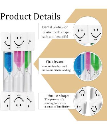 Smiley Hourglass Toothbrush Timer for Kids - 3-Piece Colored Sand Egg Watch | Ideal for Brushing Teeth & Kitchen Use - Buy Online on GoSupps.com