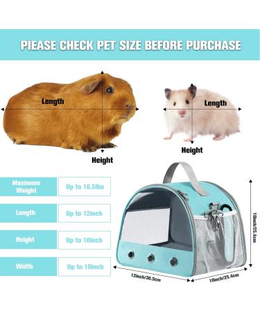 Small Pet Carrier Bag - Portable Guinea Pig, Hamster, Hedgehog Cage - Breathable Travel Handbag for Birds, Rats, Bunnies - Blue - Buy Online on GoSupps.com