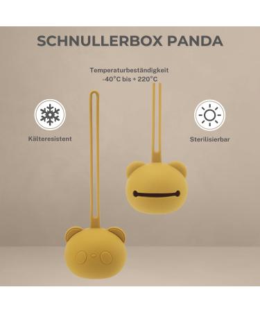 Caja Schnullerbox Silicone | BPA-Free Pacifier Storage | Panda Design | Safe & High-Quality Baby Accessories for Toddlers & Babies (Brown) - Buy Online on GoSupps.com