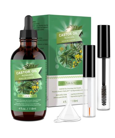 Casting oil cold -pressed Castor Oil - 118ml castor oil pure100 percent for eyelashes eyebrow amplifier beard growth stimulate hair growth nails face - vegan no animal experiments no gmo