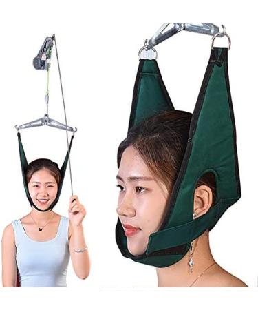 Neck Cervical Traction Device Unit Kit Home Over Door Neck Spinal Decompression Devices Traction Frame Relaxation Hammock Effective Decrease Neck Stress Tension Headache Green Constructive23