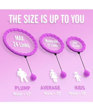 JKSHMYT Smart Weighted Fit Hoop Plus Size for Adults Weight Loss  Hula Circle-2 in 1 Infinity Fitness Hoop  24 Links Detachable & Size Adjustable  with Ball Auto Rotate 360 Degree for Women 24 Links-Purple 47-58" - Buy Online on GoSupps.com