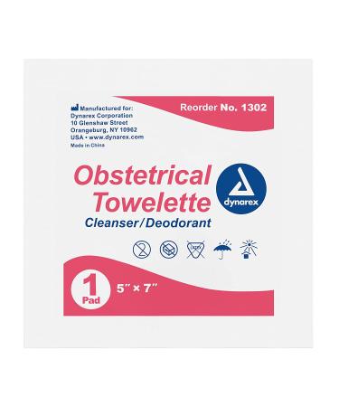 Dynarex Obstetrical Towelettes 5x7 Inch - 100 Count | Antiseptic Wipes for Personal Hygiene - Buy Online on GoSupps.com