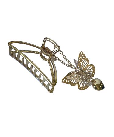 TANG SONG 4PCS Metal Hair Claw Clips with Butterfly and Heart Pendant | Hair Catch Barrette Jaw Clamp for Women | Half Bun Hairpins Set(Silver+Gold+Rose Gold+Black) - Buy Online on GoSupps.com