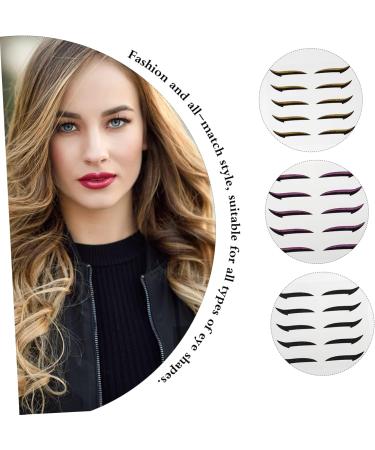 Mikinona Double Sided Eyelid 60 pairs Personalized Eyelid Reusable Charming Eyeliner Double Stickers Tapes Strips 14X10X0.5cmx3pcs Assorted Colorx3pcs - Buy Online on GoSupps.com