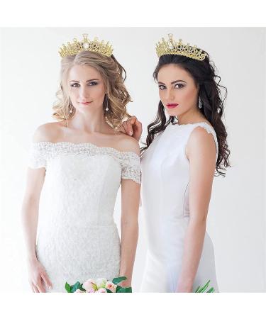 amangul Bridal Full Diamond Crystal Crown with Fixing Comb for Wedding Party Headpiece with s Woman Birthday Crown(Gold Black Diamond) - Buy Online on GoSupps.com