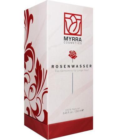  MYRRA COSMETIC Rose Water 100% Natural Facial Water Vegan and Natural 1:1 Concentration Floral Water Soothing Natural Cosmetics Rose Water Cleansing Water for Face and Skin 250 ml - Buy Online on GoSupps.com
