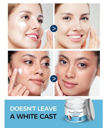 Stilip Organic Beef Tallow Sunscreen-SPF 50 with Zinc Oxide,Non-Toxic 2-in-1 Moisturizer & Mineral Sunblock | Reef Safe, Chemical-Free,Lightweight, Clean Formula for Sensitive Skin Natural Sunscreen. - Buy Online on GoSupps.com