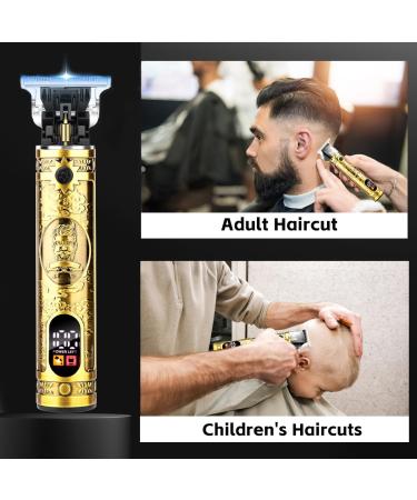 Beard Trimmer & Hair Clippers for Men | Golden Electric Razor with LCD Display | Professional Barber Kit - Strong Motor & Type C Charger - Buy Online on GoSupps.com