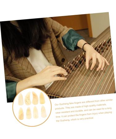 WOFASHPURET 8pcs Guzheng nails guitar picks for kids guzheng picks acoustic guitar picks bass finger picks guzheng ox horn pick thin guitar picks thumb picks child finger guard Ukulele horns 3X1.2X0.1CM Light Yellow 01 - Buy Online on GoSupps.com