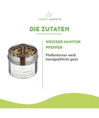 Magic of Spices White Muntok Pepper | Whole Premium Quality White Pepper Pearls in Resealable Aroma Tin - 65g - Buy Online on GoSupps.com