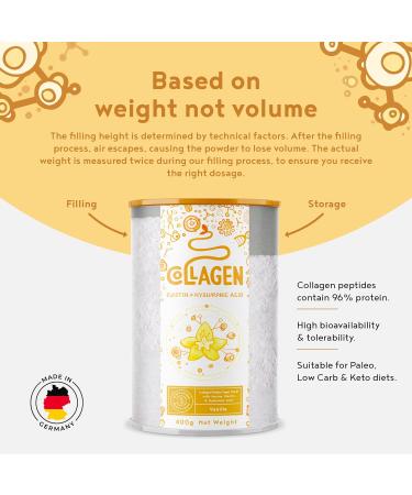 Alpha Foods Vanilla Collagen Powder with Hyaluronic Acid 400g - Premium Bovine Type I II III Peptides for Women - 8 Essential Amino Acids - Vanilla Flavor - Buy Online on GoSupps.com