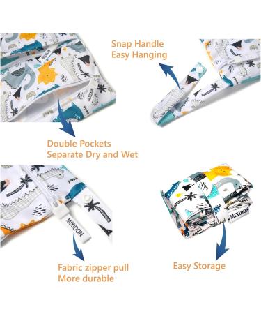 MIXIDON Pattern 5 Waterproof Wet Dry Bag - Ideal for Swimsuits, Cloth Nappies, Baby Items - Outdoor Organizer Bag for Wet/Dry Clothes - Buy Online on GoSupps.com