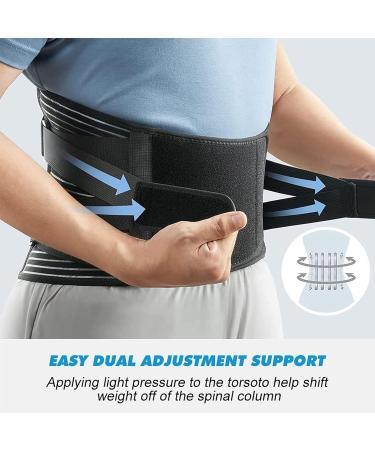 Adjustable Belt Waist Lumbar Support Orthopedic Corset Spine Decompression Double Banded Waist Trainer Brace Back Pain Relief(2XL) 2XL Black - Buy Online on GoSupps.com
