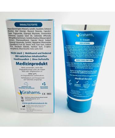 Grahams Natural C+ Cream medical neurodermatitis cream for adults and children natural care for eczema itching and redness without cortisone with manuka and oat flour 120 g - Buy Online on GoSupps.com