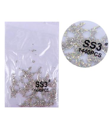 FEIlei 1440Pcs Crystal Flat Back Round Shape Rhinestones Mixed Nail Gems Gemstones Kits