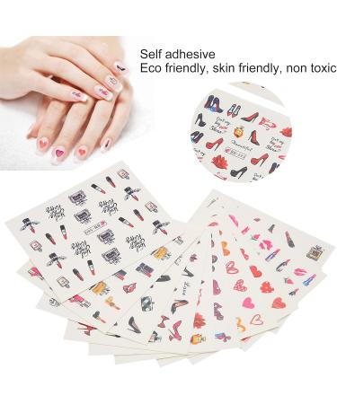 Nail Decal Nail Art Sticker Lipstick High Heels Pattern Self Adhesive for Home for Nail Salon for Natural Nail for Artificial Nail - Buy Online on GoSupps.com