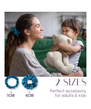 Osilk 3 Set 100% Silk Hair Ties - Small Scrunchy Hair Jewelry & Elastic Bands in Punch Blue | Premium Hair Accessories - International Shipping Available - Buy Online on GoSupps.com