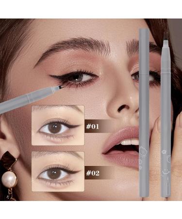 Waterproof Liquid Eyeliner Dual Tip Eyelash Pencil Quick Dry Eye Pencil Waterproof Smudge-proof Two-prong Bottom Eyelash Pen for Women - Buy Online on GoSupps.com