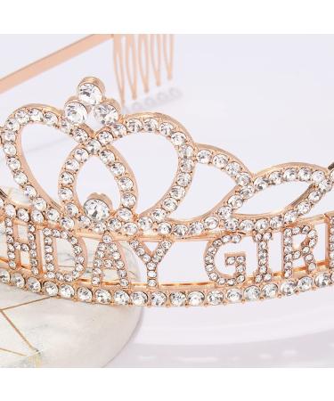 Diane Birthday Crowns for Women & Girls - Gold Rhinestone Tiara Headband - Buy Online on GoSupps.com