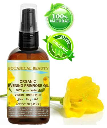 Evening Primrose Oil 100% Pure Natural Cold Pressed Carrier Oil for Face Skin Hair & Nails - 2 Fl. oz | Botanical Beauty - Buy Online on GoSupps.com