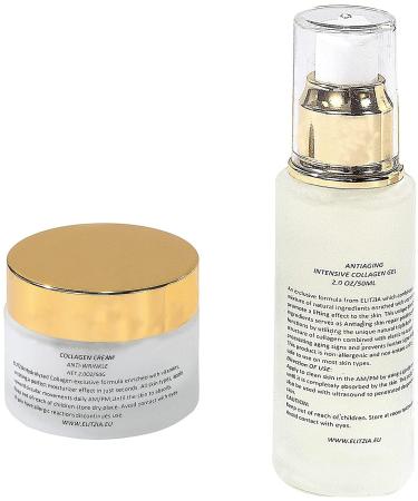 Collagen gel and collagen cream set 50g cream 50ml gel moisturizing antiaging skin smoothing elitzia ETCC03