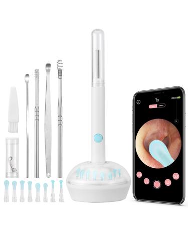 Wireless Earwax Otoscope with Charging Station and 14 Ear Wax Removal Cleaning Tools  3-level Brightness Adjustable LEDs and 3 Million Pixel High-definition Camera for IOS & Android Smart Phones or iPads