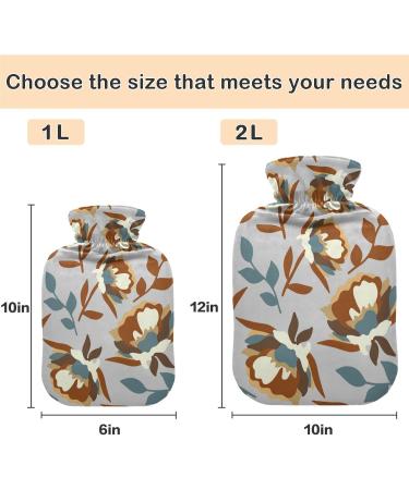 Naanle Peonies & Poppy Flowers Hot Water Bottle - 1L Transparent Heat & Cold Therapy for Pain Relief Bed Hand & Feet Warmer - Buy Online on GoSupps.com
