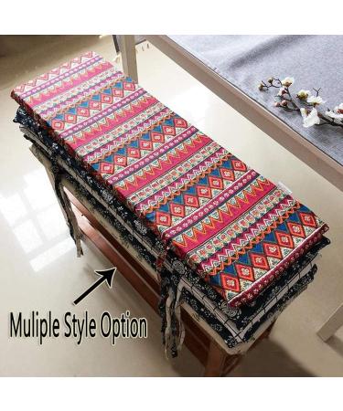 Comfortable Long Bench Cushion Pad Rectangle Long Stool Mat 2 or 3 Seater Not-Slip Settee Cushion with Ties for Patio Furniture Swing Chair - Buy Online on GoSupps.com