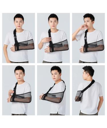 Ledhlth Mesh Arm Sling - Shoulder Immobilizer Brace for Broken Shoulder, Elbow, Arm, Wrist - Men, Women, Teenagers, Adults - Black - Buy Online on GoSupps.com