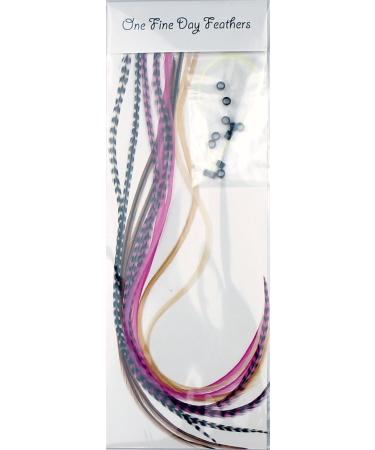Real Feather Hair Extensions - Pink Naturals 10-Pack - Buy Online on GoSupps.com