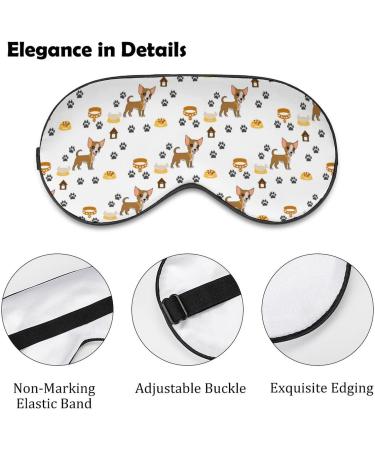 Chihuahua Dog Paw Print Sleep Mask Adjustable Blindfold for Better Sleep and Travel - Men and Women - Buy Online on GoSupps.com