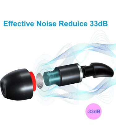 Premium Noise Cancelling Ear Plugs for Sleeping | Washable Hearing Protection for Travel Concerts Motorcycles & More - Black - Buy Online on GoSupps.com