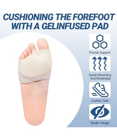 Metatarsal Pads with Gel for Men & Women - Relief for Morton s Neuroma & Metatarsalgia | 2 Pair Beige - Buy Online on GoSupps.com
