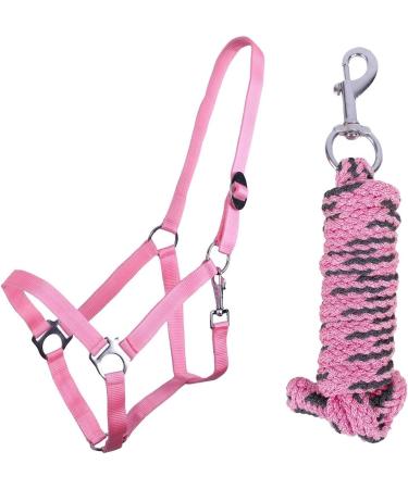 NetProShop Solid Color Halter & Lead Rope for Mini Shetty to XL Full - Pink | Premium Quality Horse Equipment - Buy Online on GoSupps.com