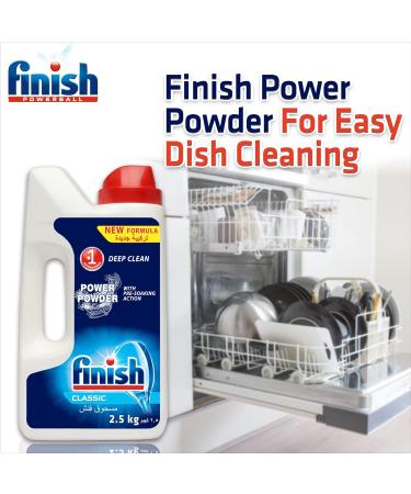 Finish Classic Dishwasher Detergent Powder 2.5Kg | Pre-Soaking Action | Superior Cleaning Power - Buy Online on GoSupps.com