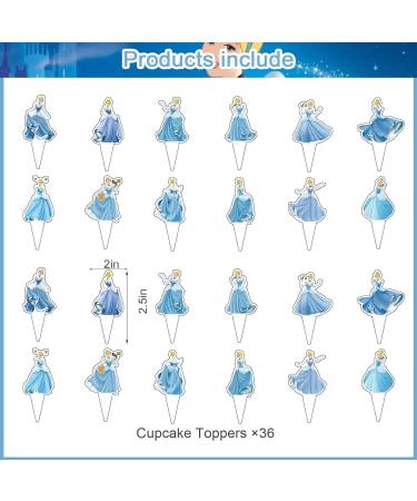 37Pcs Cinderella Party Cake&Cupcake Toppers for Birthday Party Supplies Girls' Theme Birthday Party Decoration - Buy Online on GoSupps.com