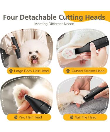 Rechargeable Dog Grooming Kit with 4 Blades | Low Noise Paw Trimmer for Dogs, Cats & Small Pets - Buy Online on GoSupps.com