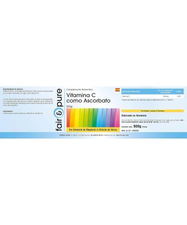Fair & Pure - Vitamine C sous forme d'ascorbate - 500g en poudre - 100% pure sans additifs - Vegan - Antioxydant classique - Buy Online on GoSupps.com