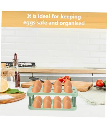 Yardenfun Box Egg Carton Eggs Plastic Tray Egg Storage Container Egg Tray Refrigerator Household re-usable Green 22.3X10.1X8.9CM - Buy Online on GoSupps.com