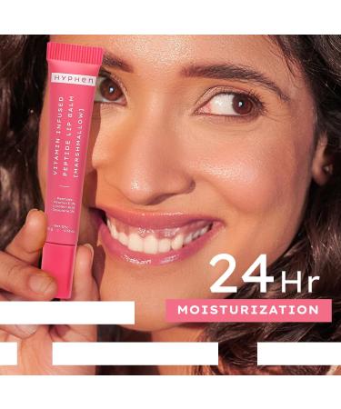 Hyphen Tinted Lip Balm - Marshmallow Pink | 1% Vitamin E 2% Squalane & Peptides | Brightening Lip Balm for Dark Lips | 24h Moisturization & Hydration for Dry & Chapped Lips - 10 g - Buy Online on GoSupps.com
