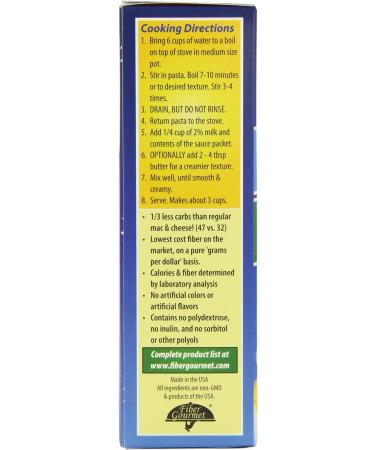 Fiber Gourmet Light Pasta Mac & Cheese Low Calorie High Fibre Kosher 170g - Buy Online on GoSupps.com