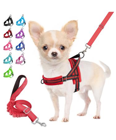 Eyein no-pull dog harness with a leash dishes with soft padded reflective adjustable breast dishes for puppies small dogs large dogs pets cats (red XXS) red XXS - Buy Online on GoSupps.com